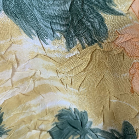 Joe Marlin Hawaiian Shirt Yellow Floral Tropical Sz 2XL Textured - Picture 6 of 7